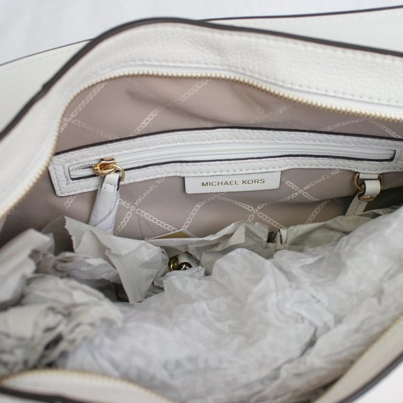 Michael Kors Brooke Hobo Bag Optic White - Picture 7 of 7